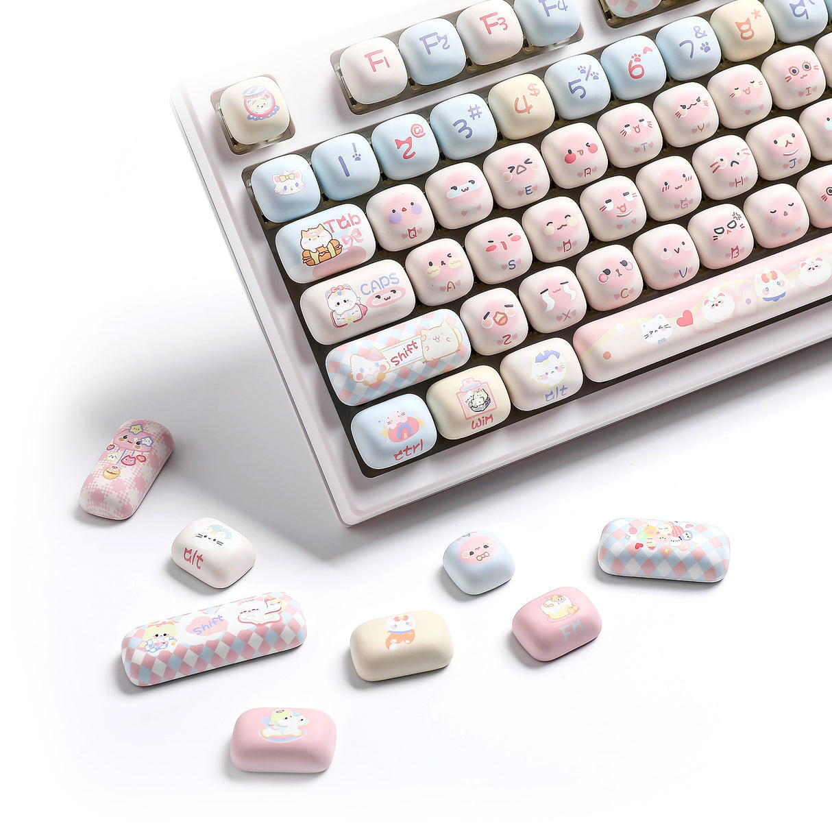 YUNZII Pink Kitten MOG Profile Keycap Set