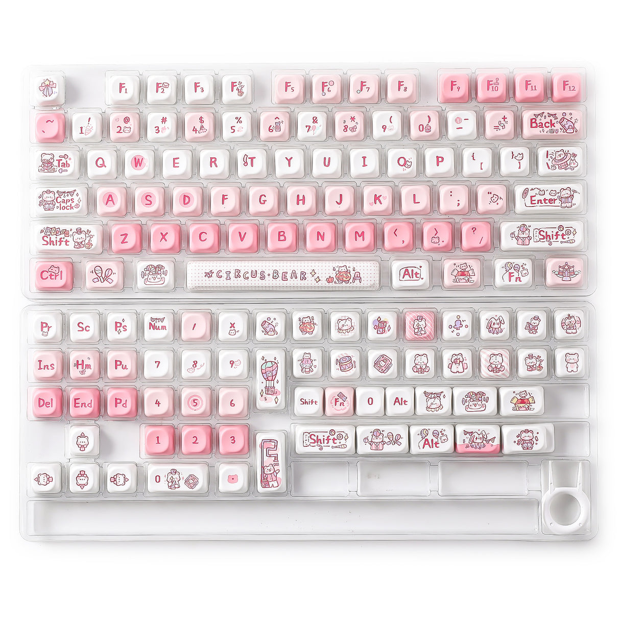 YUNZII Bear Circus MOA Profile Keycap Set