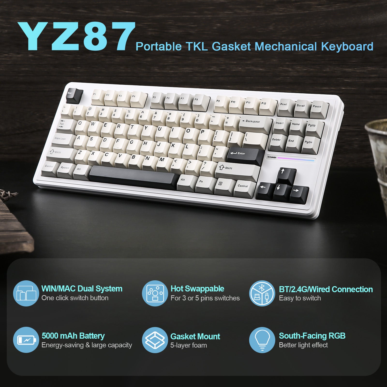 YUNZII YZ87 Mechanical Gaming Keyboard – YUNZII KEYBOARD