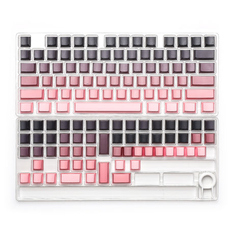 YUNZII Gradient Black Pink Cherry Profile Keycap Set