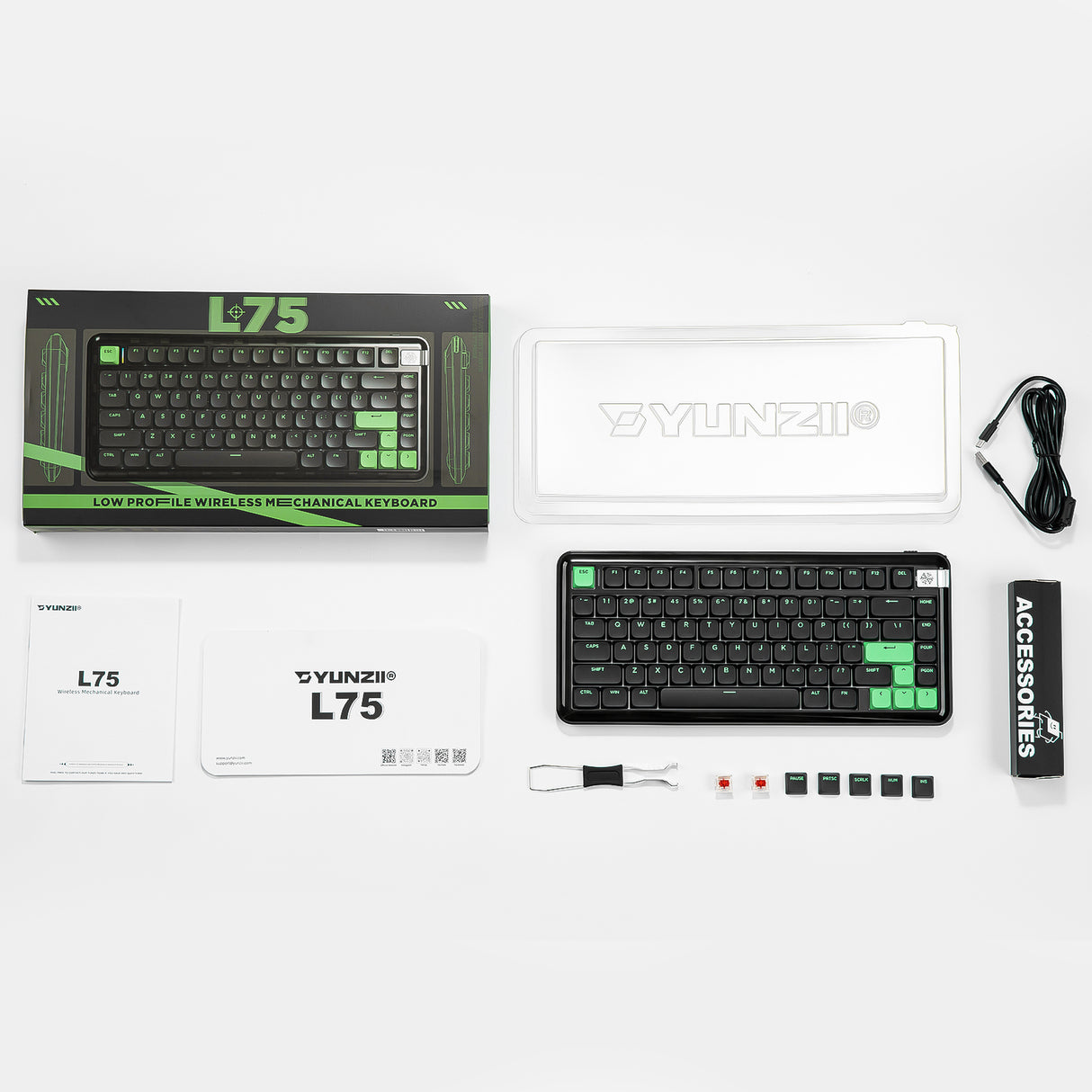 YUNZII L75 Low Profile Wireless Mechanical Keyboard