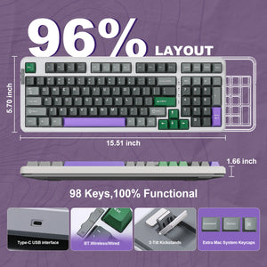 YUNZII B98 Wireless Mechanical Keyboard