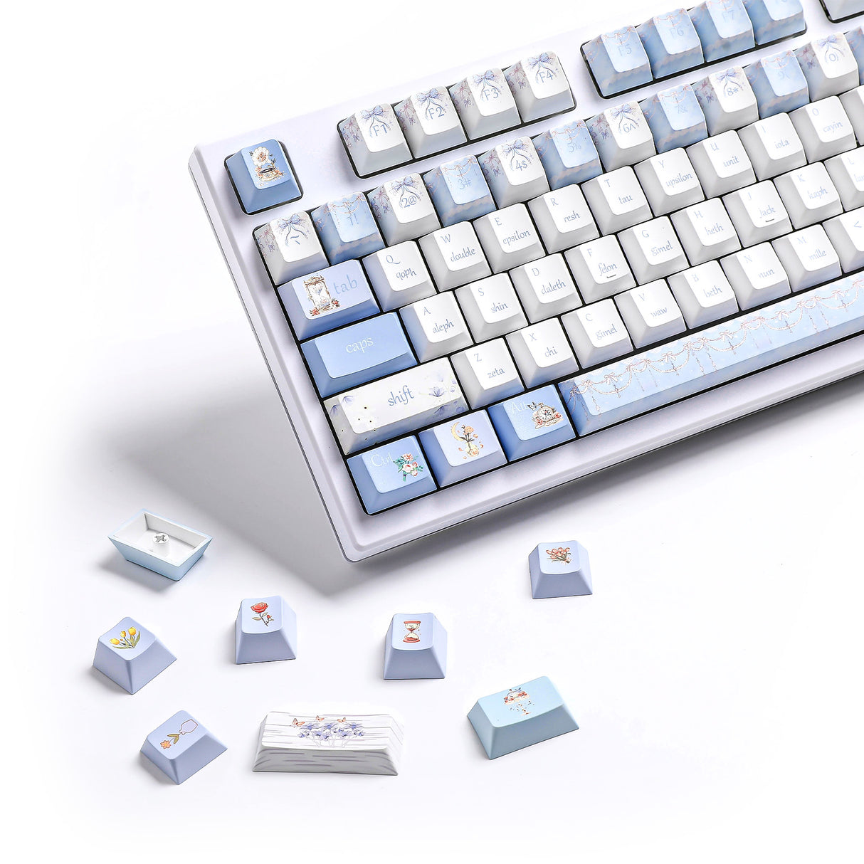 YUNZII Blue Butterfly Cherry Profile Keycap Set