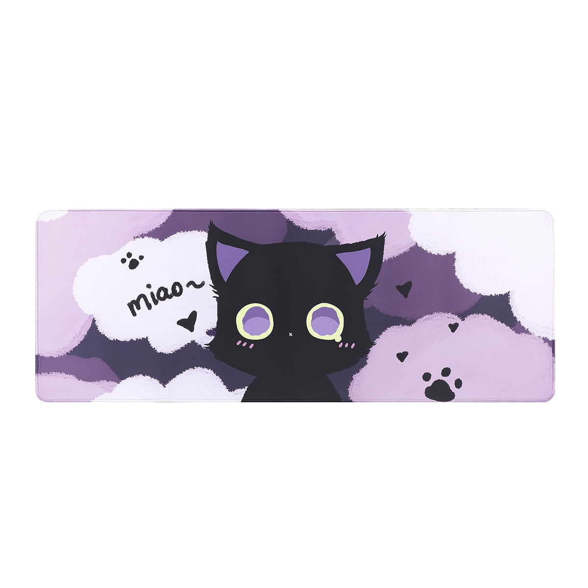 YUNZII Black Cat Mouse Mat Desk Pad