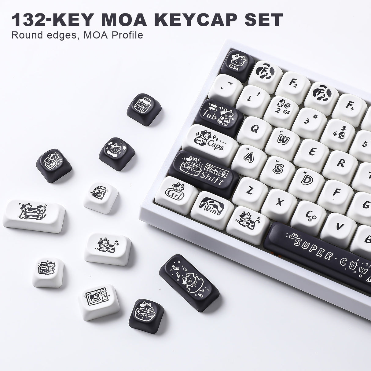 YUNZII Cow MOA Profile Keycap Set