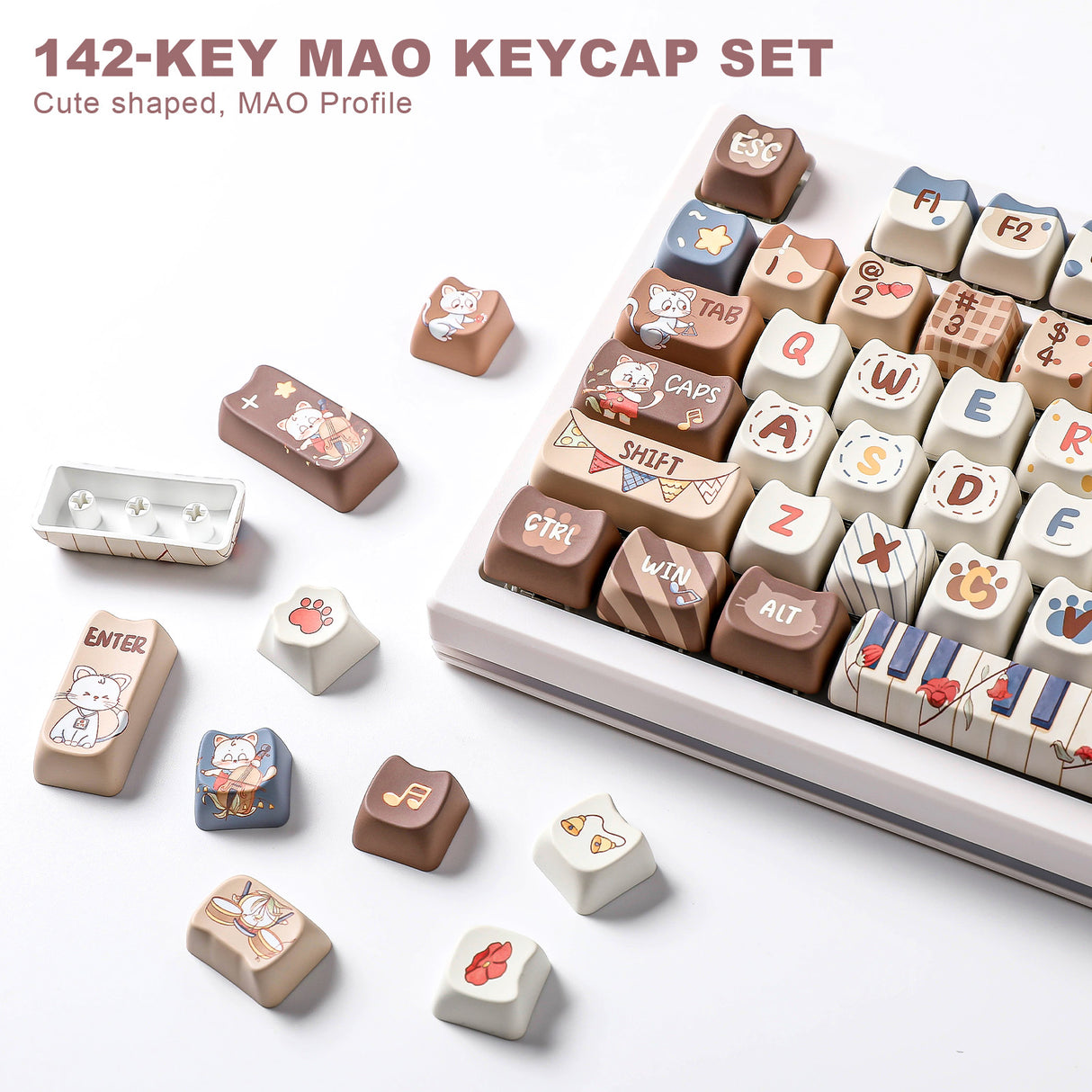 YUNZII Kitten Recital MAO Profile Keycap Set