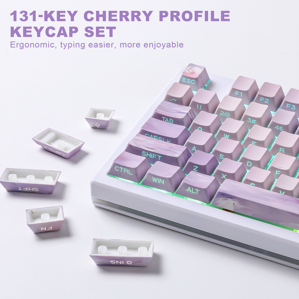 YUNZII Water Lily Cherry Profile Keycap Set