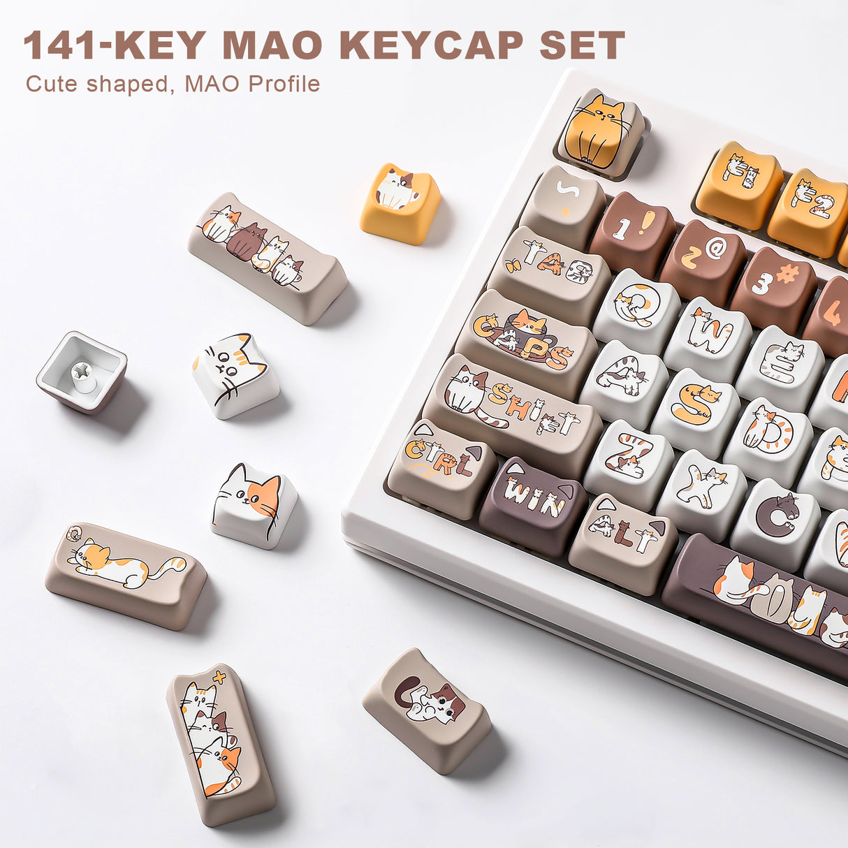 YUNZII Cats MAO Profile Keycap Set