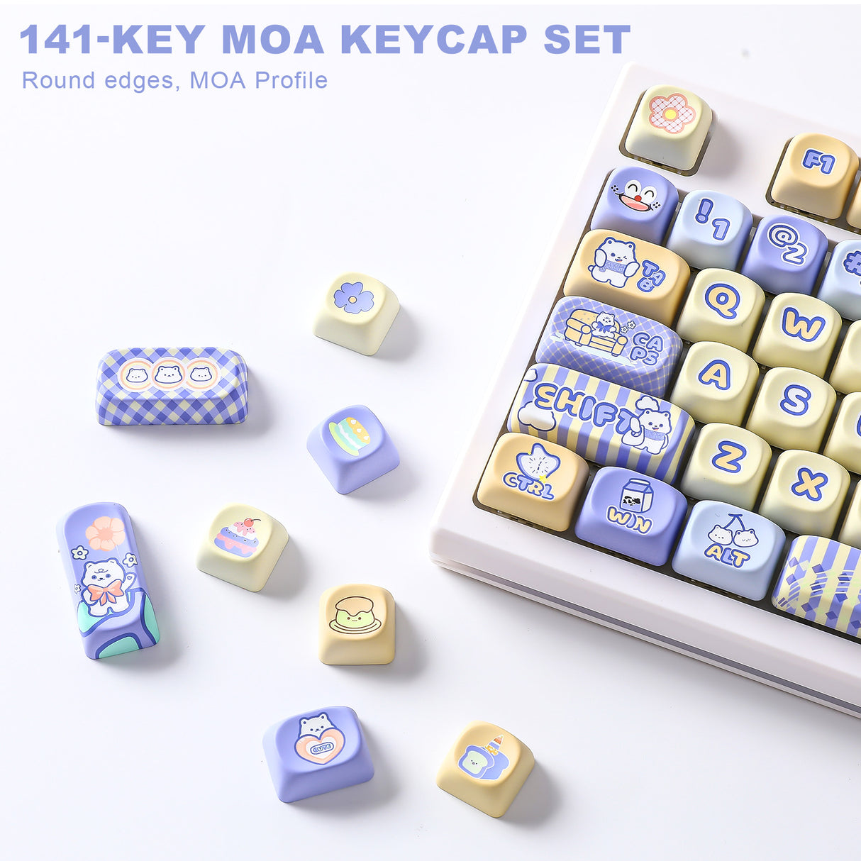 YUNZII White Bear MOA Profile Keycap Set