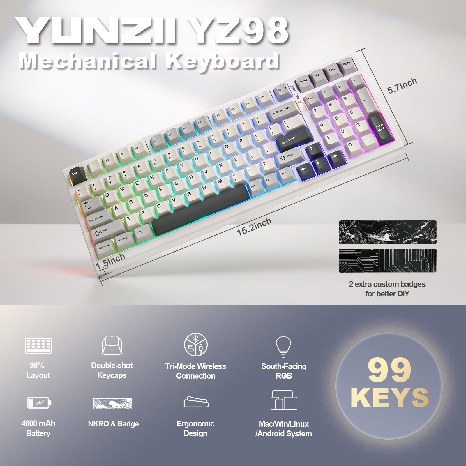 YUNZII YZ98 Mechanical Gaming Keyboard – YUNZII KEYBOARD