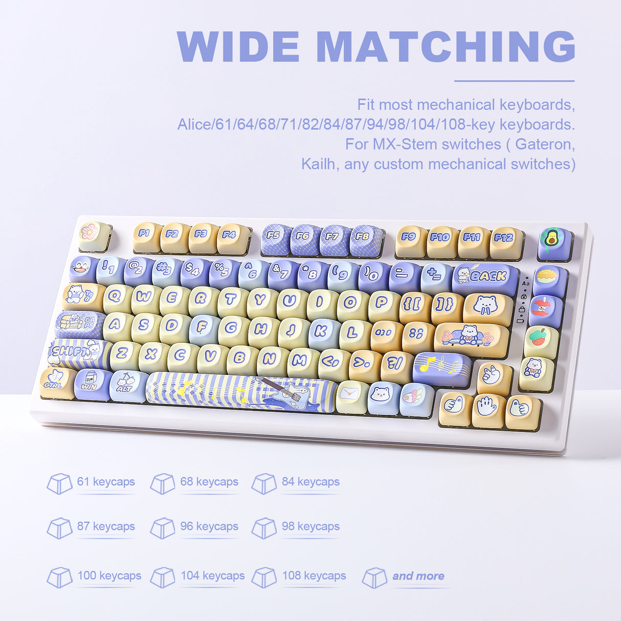 YUNZII White Bear MOA Profile Keycap Set