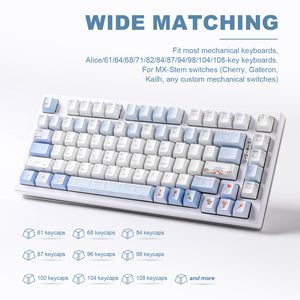 YUNZII Blue Butterfly Cherry Profile Keycap Set