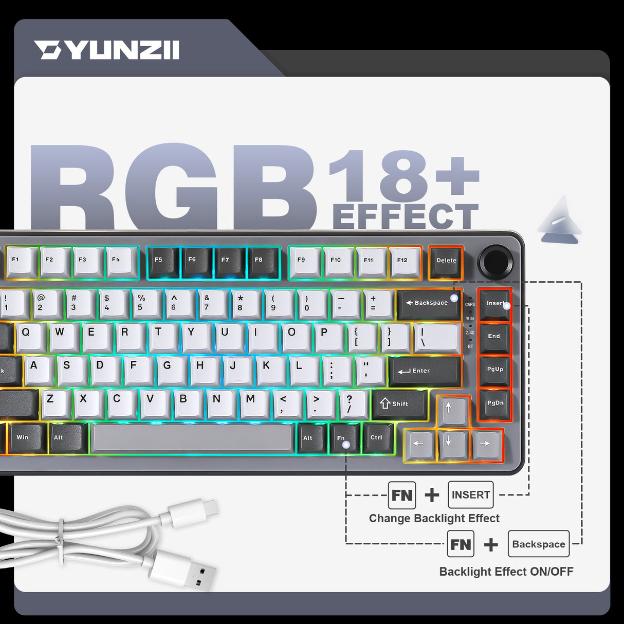 YUNZII B75 Pro Dark Gray Wireless Mechanical Keyboard