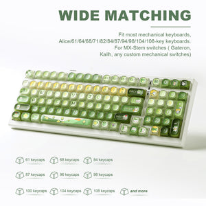 YUNZII Pudding Matcha Bunny MOA Profile Keycap Set