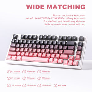 YUNZII Gradient Black Pink Cherry Profile Keycap Set