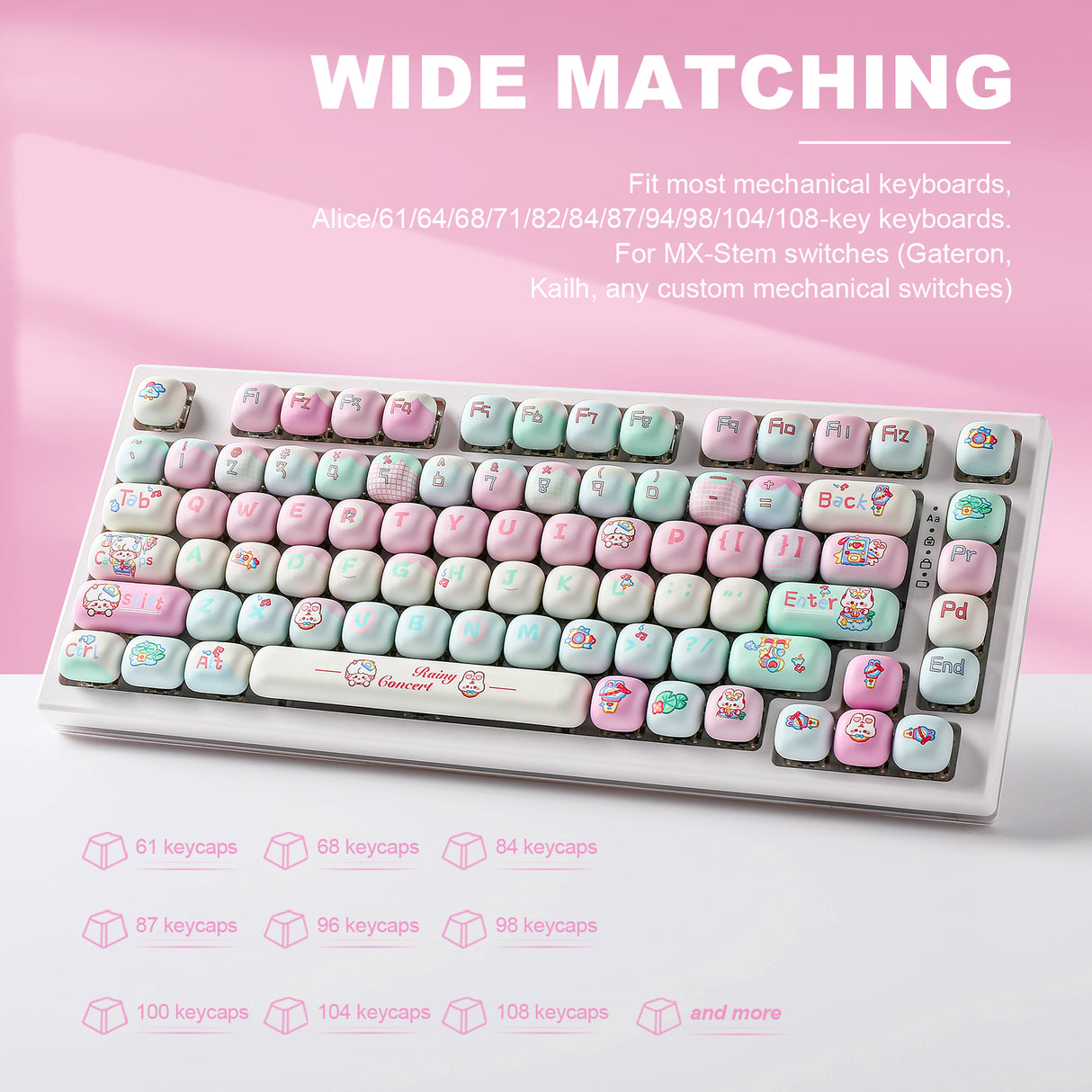 YUNZII Rainy Concert MOG Profile Keycap Set