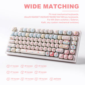 YUNZII Pink Kitten MOG Profile Keycap Set