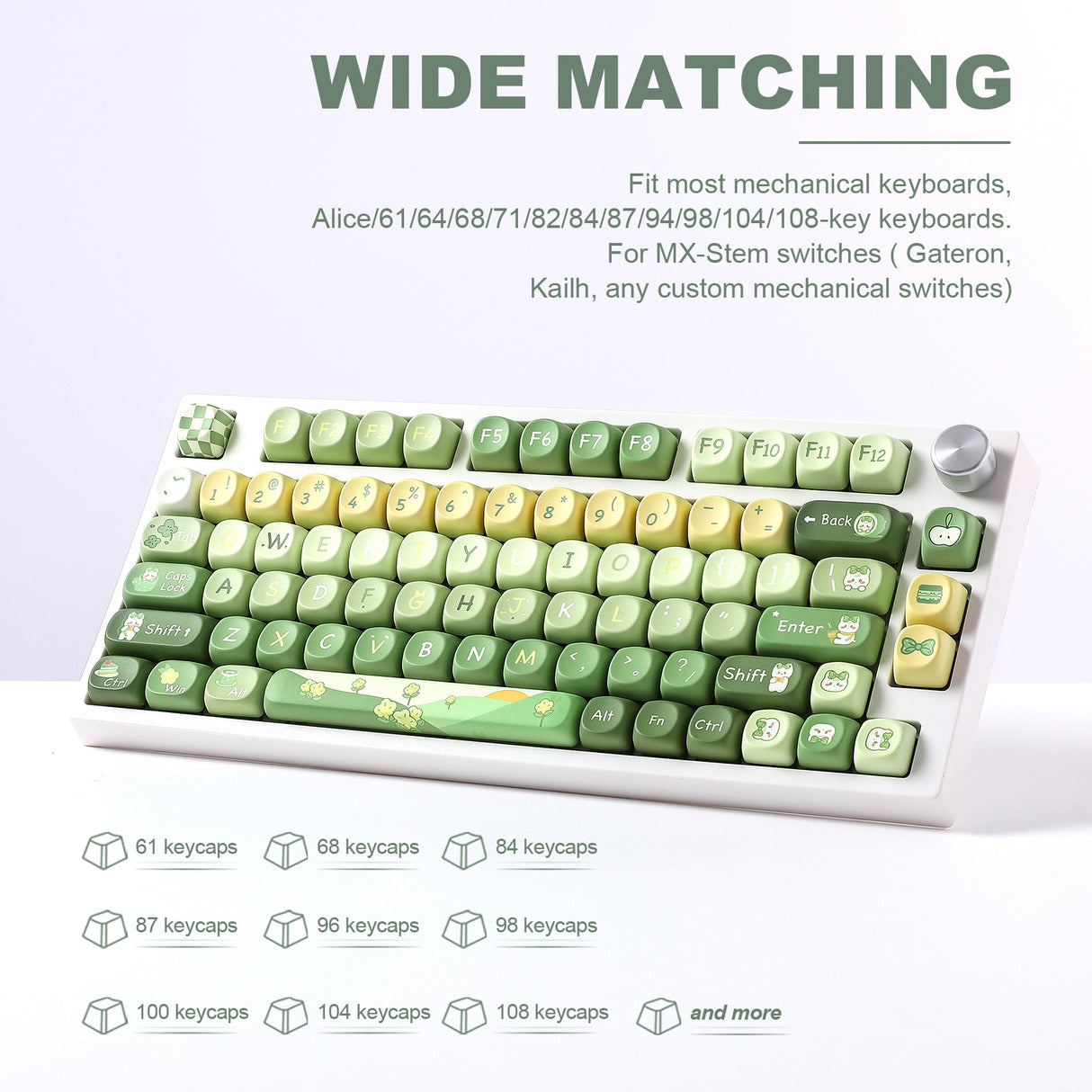 YUNZII Matcha Bunny SOA Profile Keycap Set