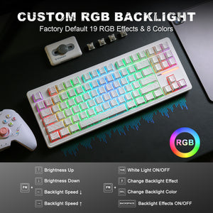 YUNZII YZ87 White Line Mechanical Gaming Keyboard