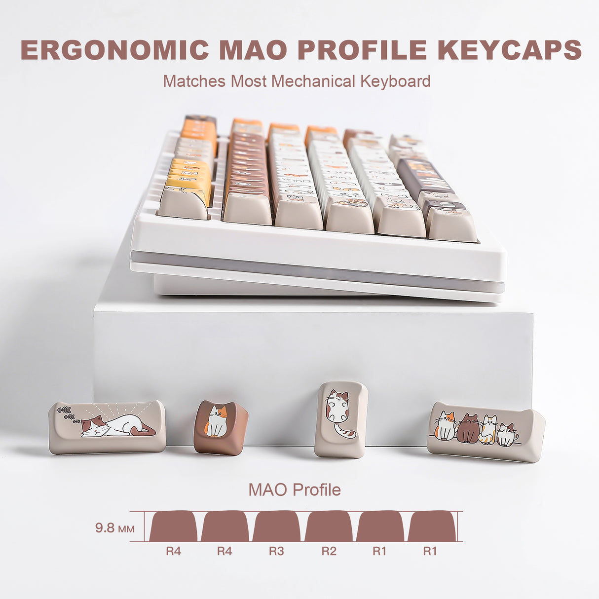 YUNZII Cats MAO Profile Keycap Set