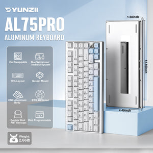 YUNZII AL75 PRO CNC Aluminum Wireless Mechanical Keyboard