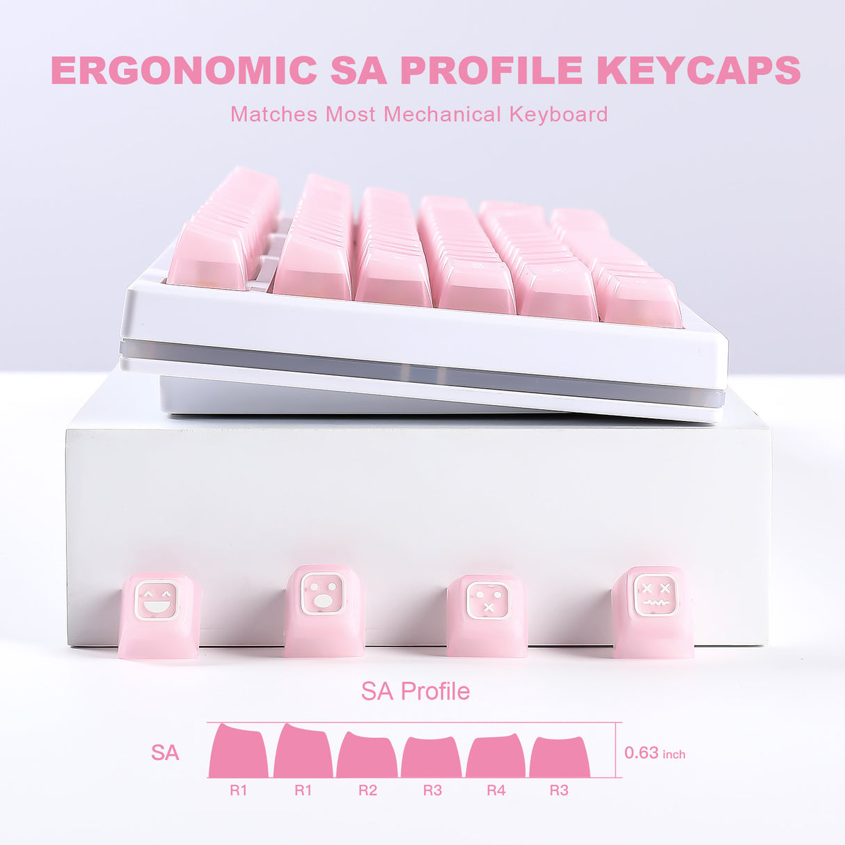 YUNZII Pink Jade SA Profile Keycap Set