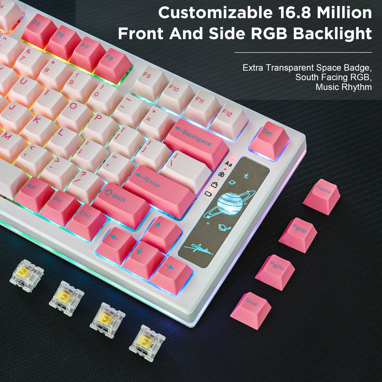 YUNZII YZ75 Pro Pink Wireless Mechanical Keyboard – YUNZII KEYBOARD