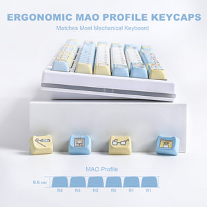 YUNZII Working Kitten MAO Profile Keycap Set