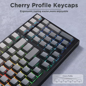 YUNZII Gradient Black Grey Cherry Profile Keycap Set