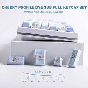 YUNZII Blue Butterfly Cherry Profile Keycap Set