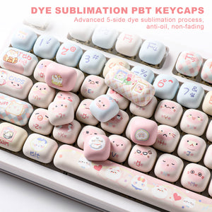 YUNZII Pink Kitten MOG Profile Keycap Set