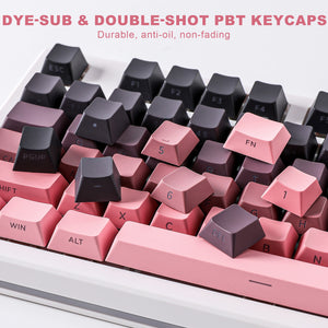 YUNZII Gradient Black Pink Cherry Profile Keycap Set