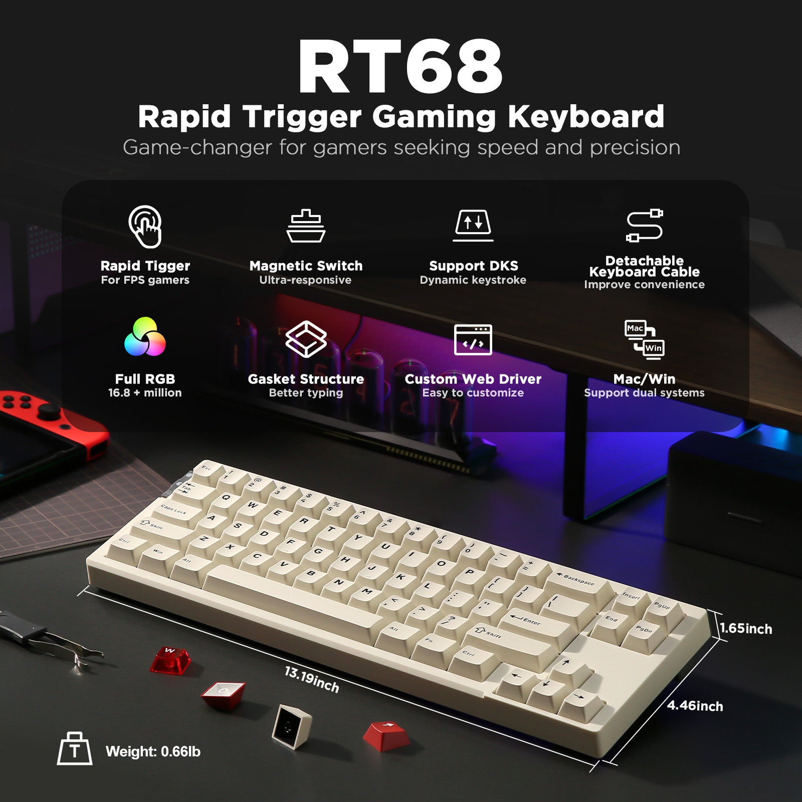 YUNZII RT68 Rapid Trigger Gaming Magnetic Keyboard – YUNZII KEYBOARD