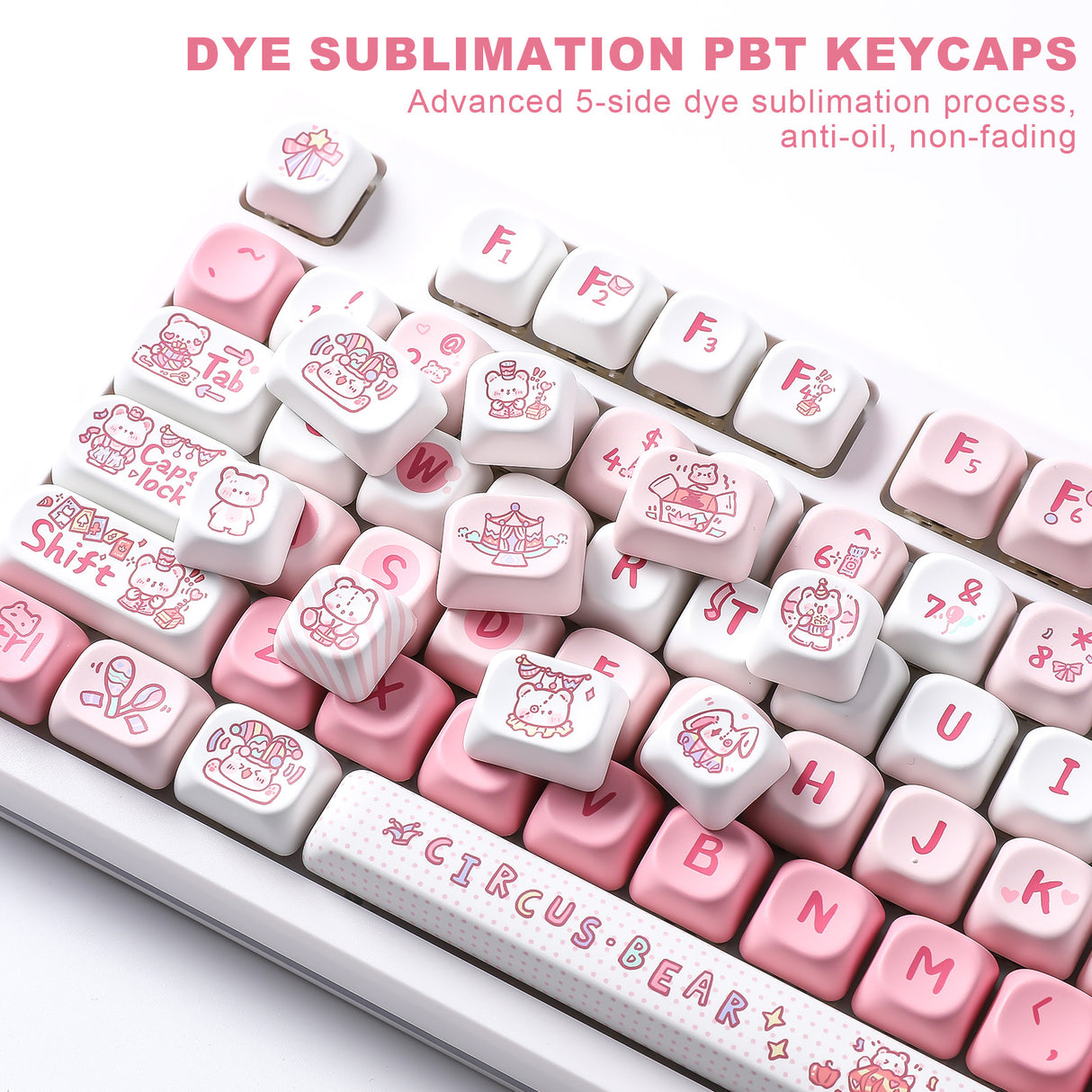 YUNZII Bear Circus MOA Profile Keycap Set