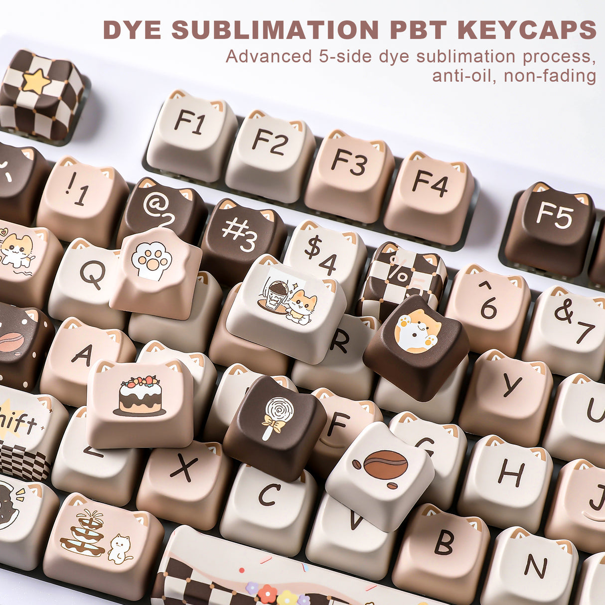 YUNZII Cappuccino MAO Profile Keycap Set