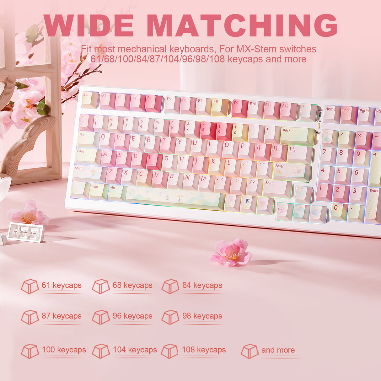 YUNZII Spring Garden Cherry Profile Keycap Set