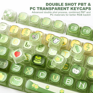 YUNZII Pudding Matcha Bunny MOA Profile Keycap Set