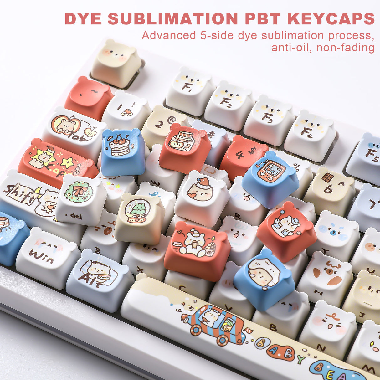 YUNZII Baby Bear MAO Bear Profile Keycap Set