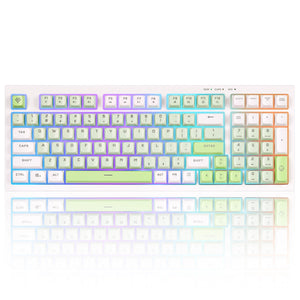 YUNZII D98 White Wired RGB Membrane Keyboard