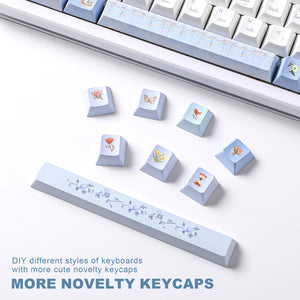 YUNZII Blue Butterfly Cherry Profile Keycap Set