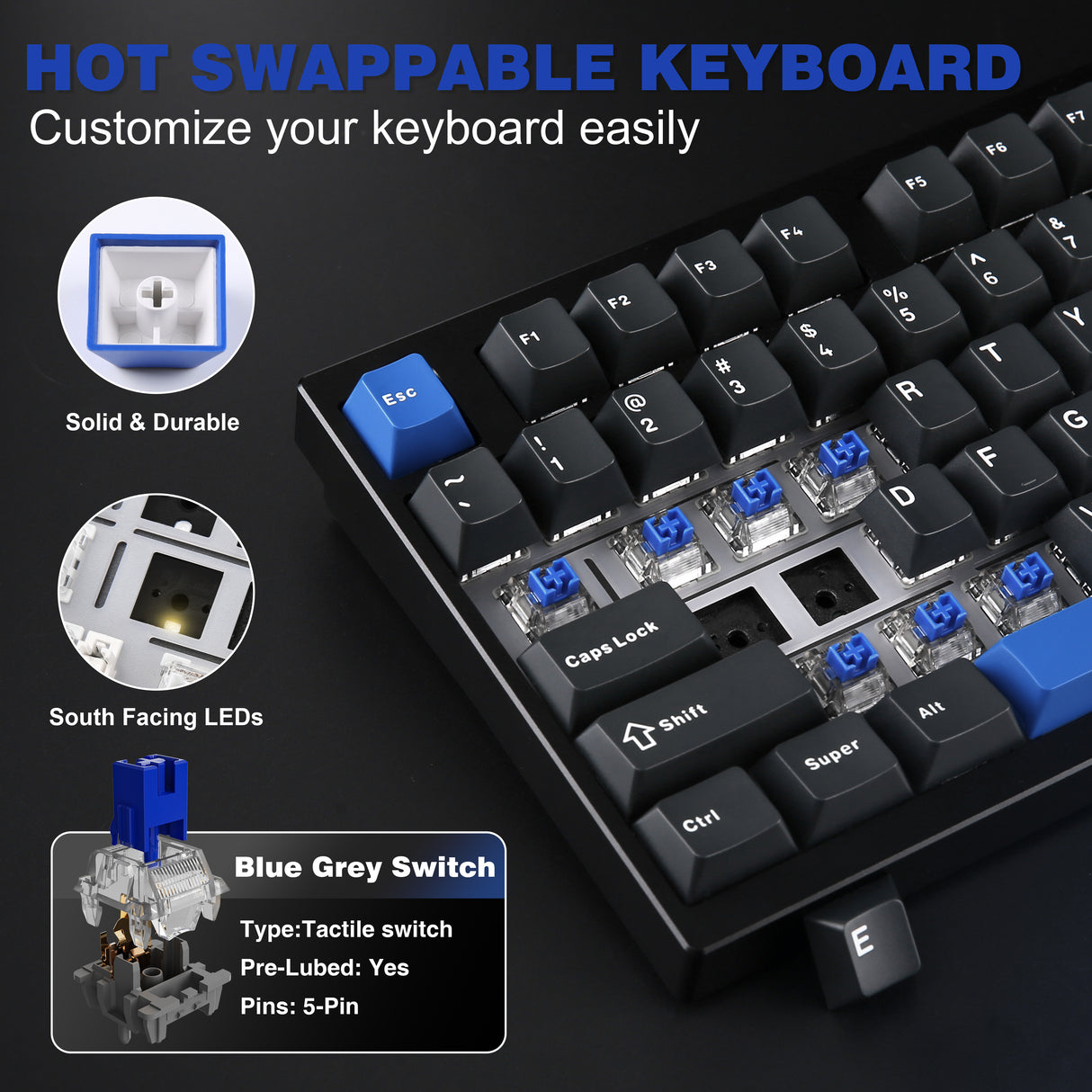 YUNZII AL75 CNC Aluminum Wireless Mechanical Keyboard