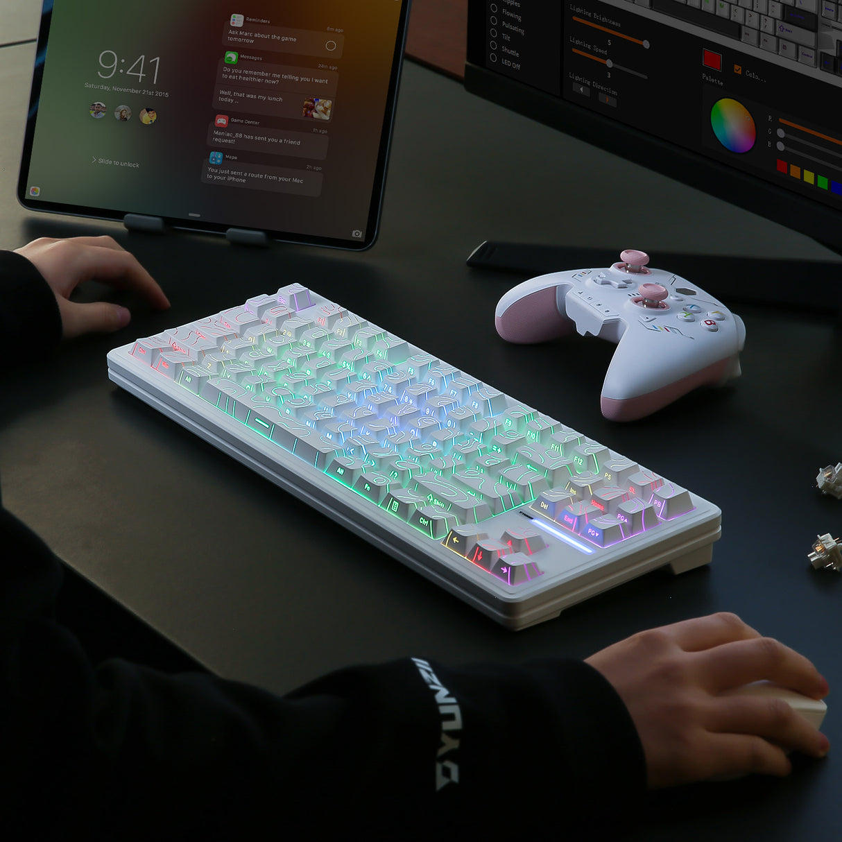 YUNZII YZ87 White Line Mechanical Gaming Keyboard