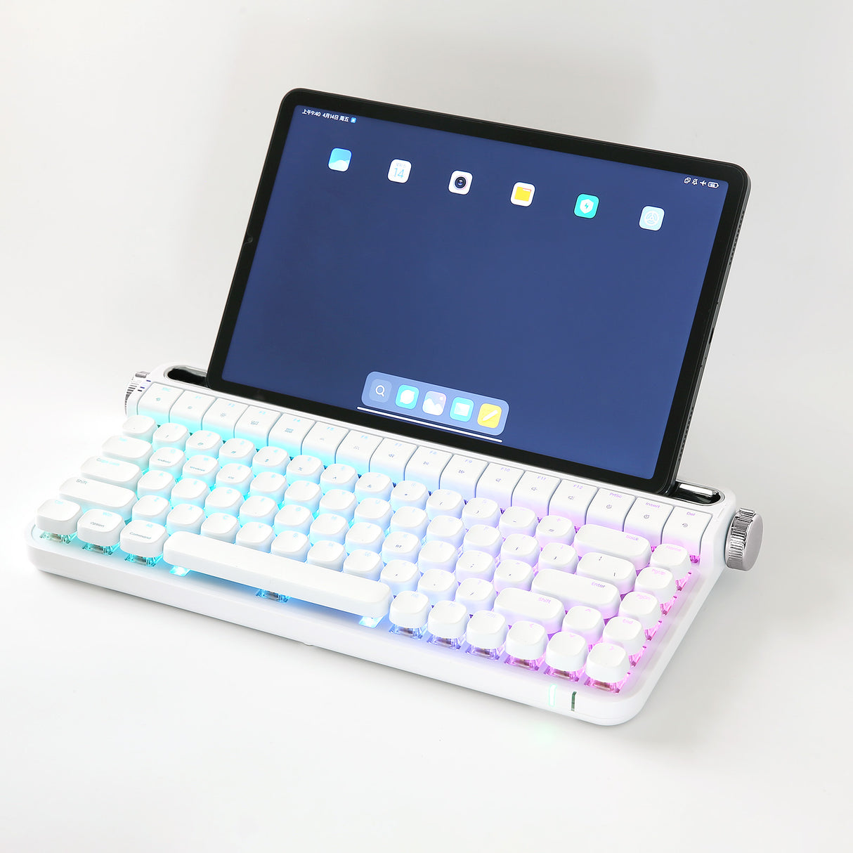 YUNZII ACTTO B503 Clavier sans Fil Bluetooth rétro avec Support intégré  pour Machine à écrire (B503, Rose Layette)