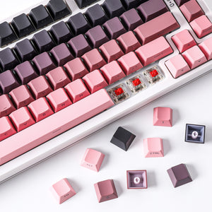 YUNZII Gradient Black Pink Cherry Profile Keycap Set