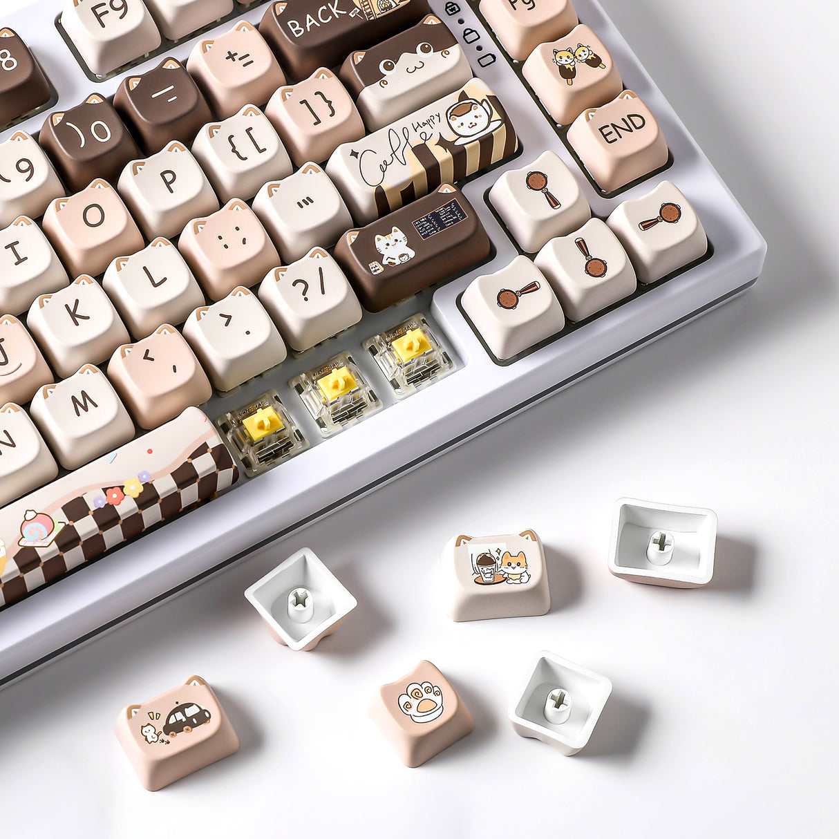 YUNZII Cappuccino MAO Profile Keycap Set