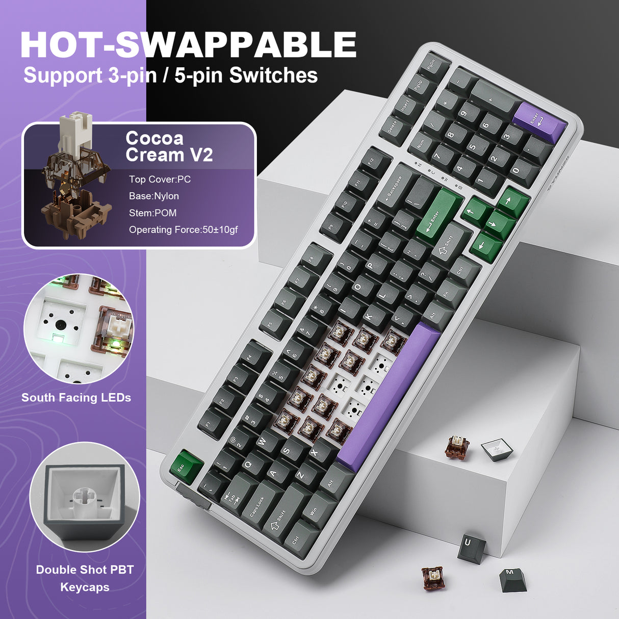 YUNZII B98 Wireless Mechanical Keyboard