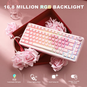 YUNZII B75 Pro Pink Wireless Mechanical Keyboard