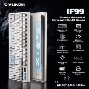 YUNZII IF99 QMK/VIA Full Size LCD Mechanical Keyboard