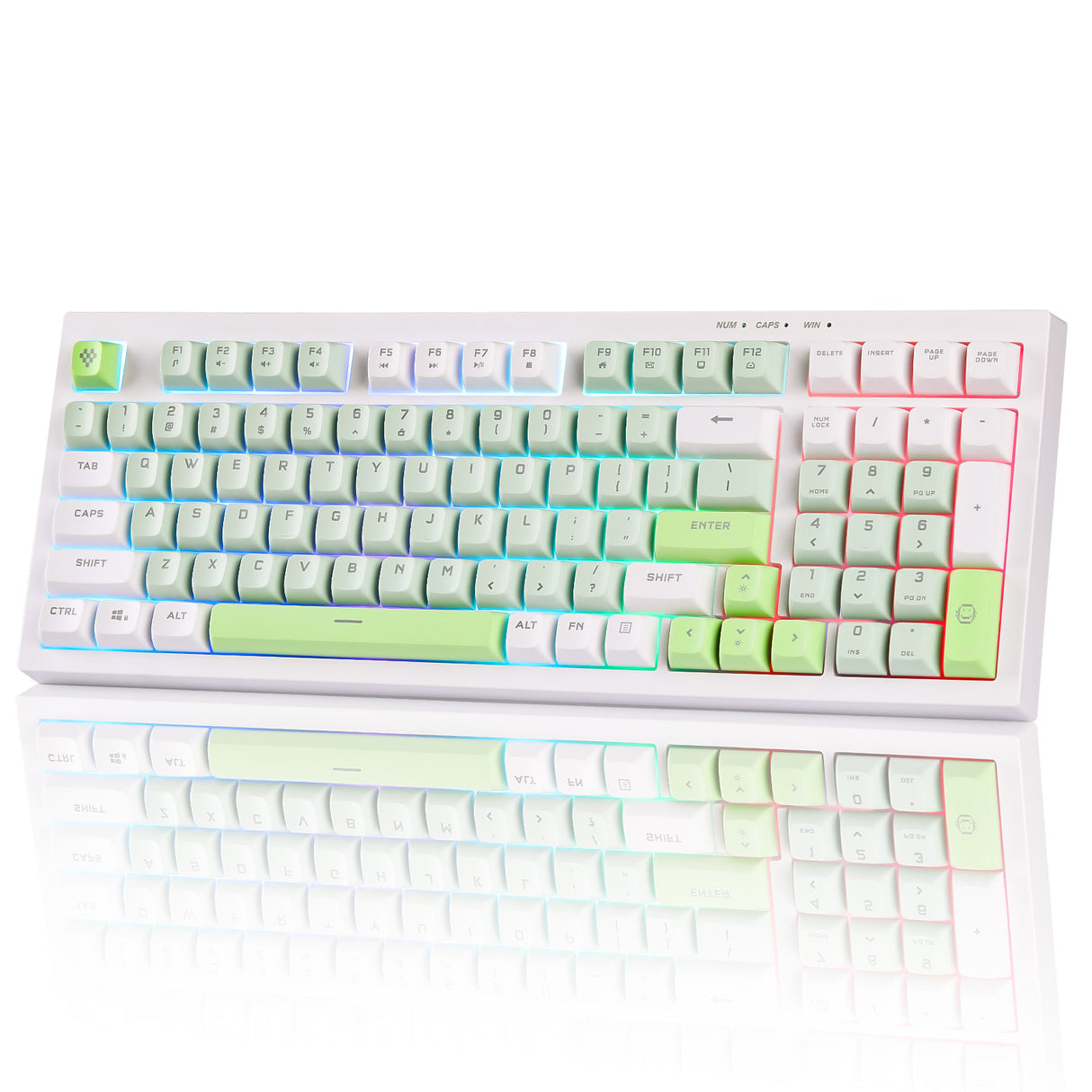 YUNZII D98 White Wired RGB Membrane Keyboard