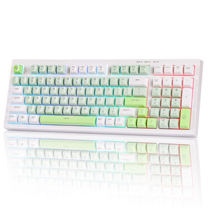 YUNZII D98 White Wired RGB Membrane Keyboard